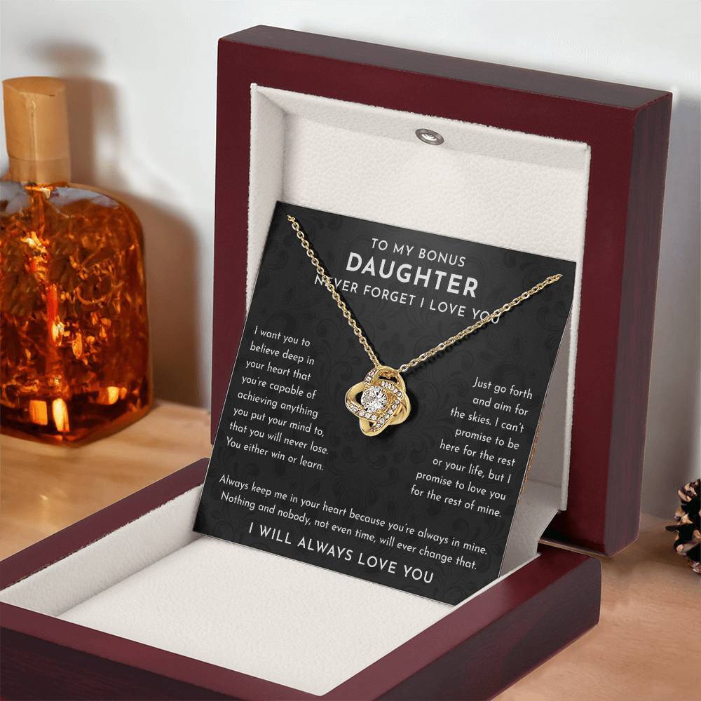 To My Bonus Daughter Gift, Bonus Daughter Necklace, Bonus Daughter Jewelry Gifts