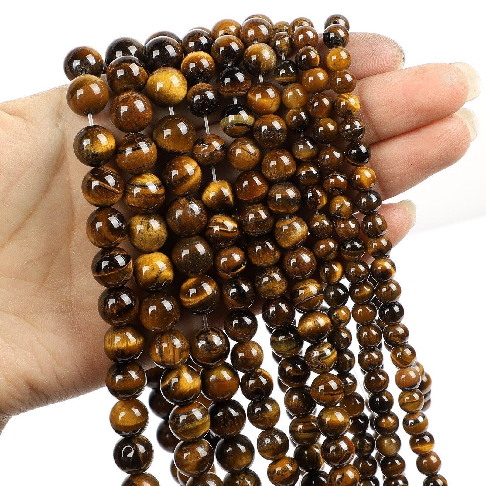Natural Gemstone Round Spacer Loose Beads Jewelry Making 4mm/6mm/8mm/10mm/12mm