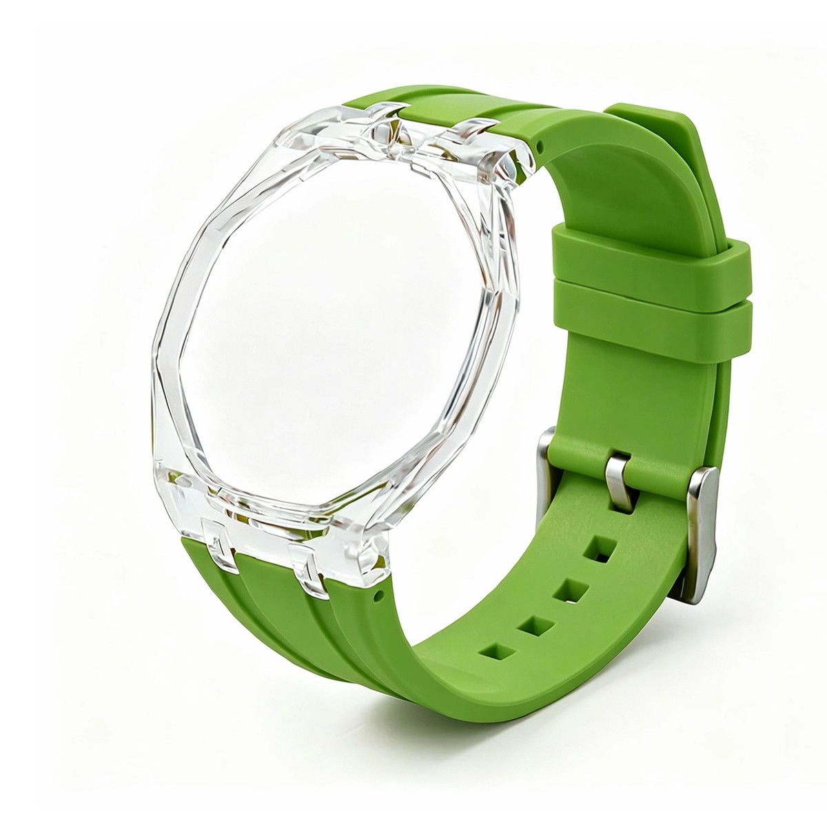 Transparent PC Glacier Case Silicone Wristband Mod Kit For Swatch X AP Royal Pop