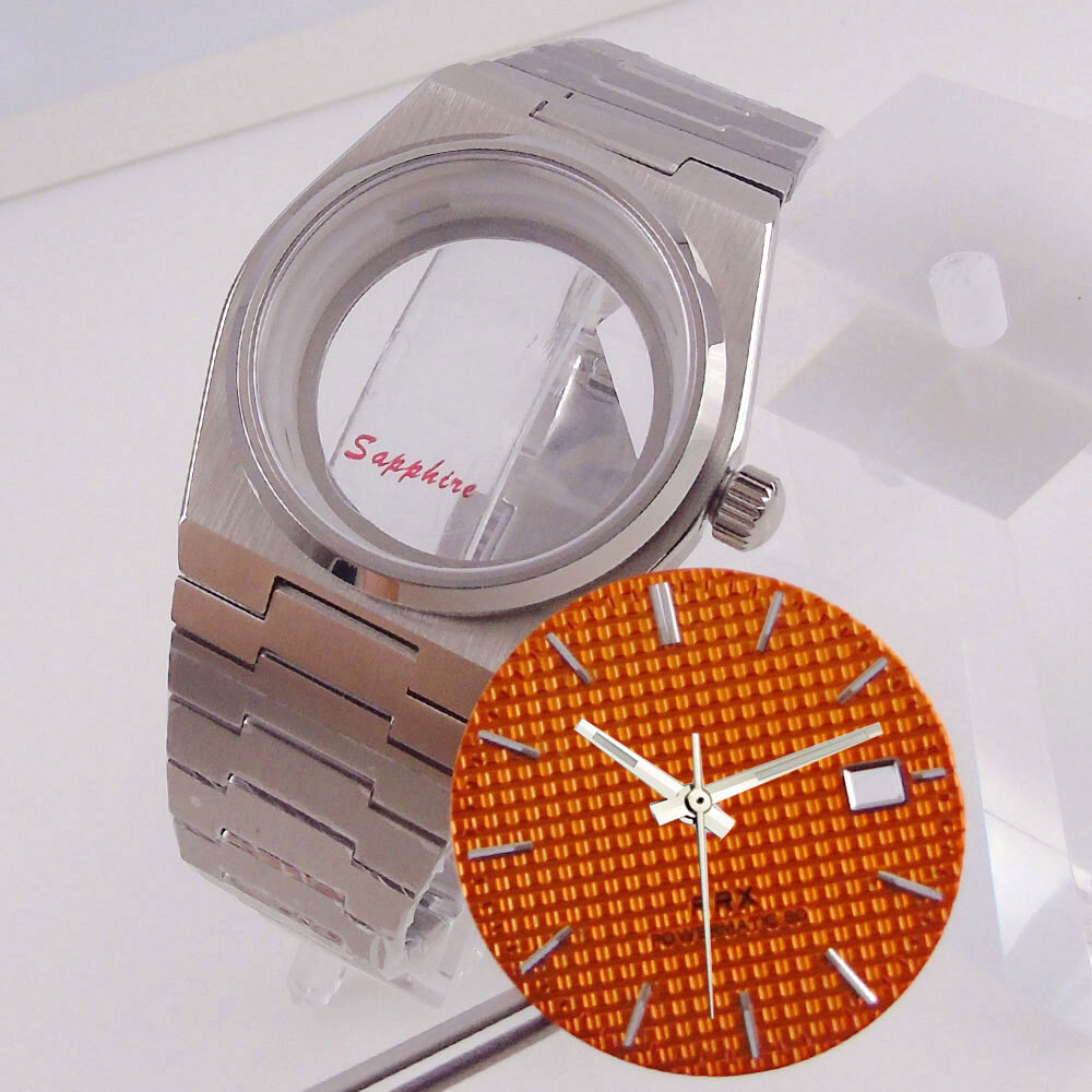 40mm Steel Watch Case Sapphire For Super Player Mod Prx Case Dial Fit NH35 NH36