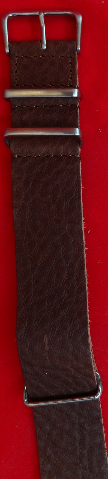 New Mens Easy ONE PIECE 22mm REGULAR TO EXTRA LONG Watch Band Brown Leather