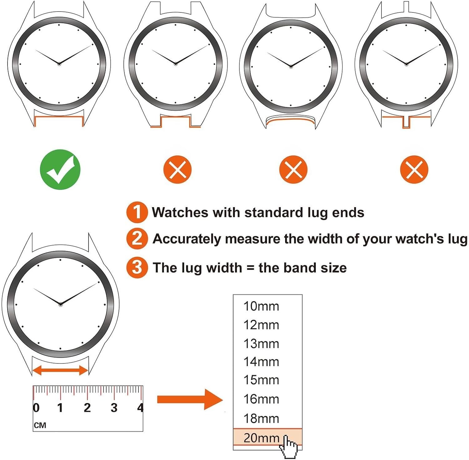 Women’s Leather Watch Band 10mm 12mm 13mm 14mm 15mm 16mm 18mm 20mm, Lizard Gr…