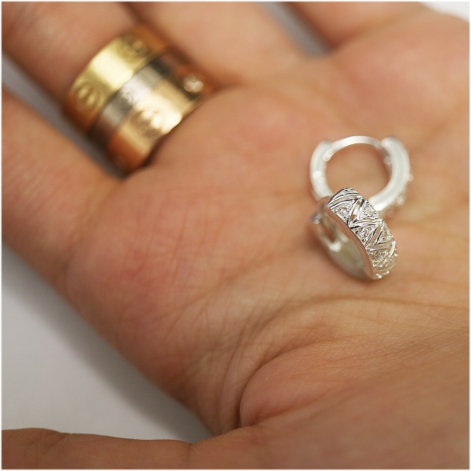 925 Sterling Silver Fashion Design Huggie Hoop Small Earrings For Women