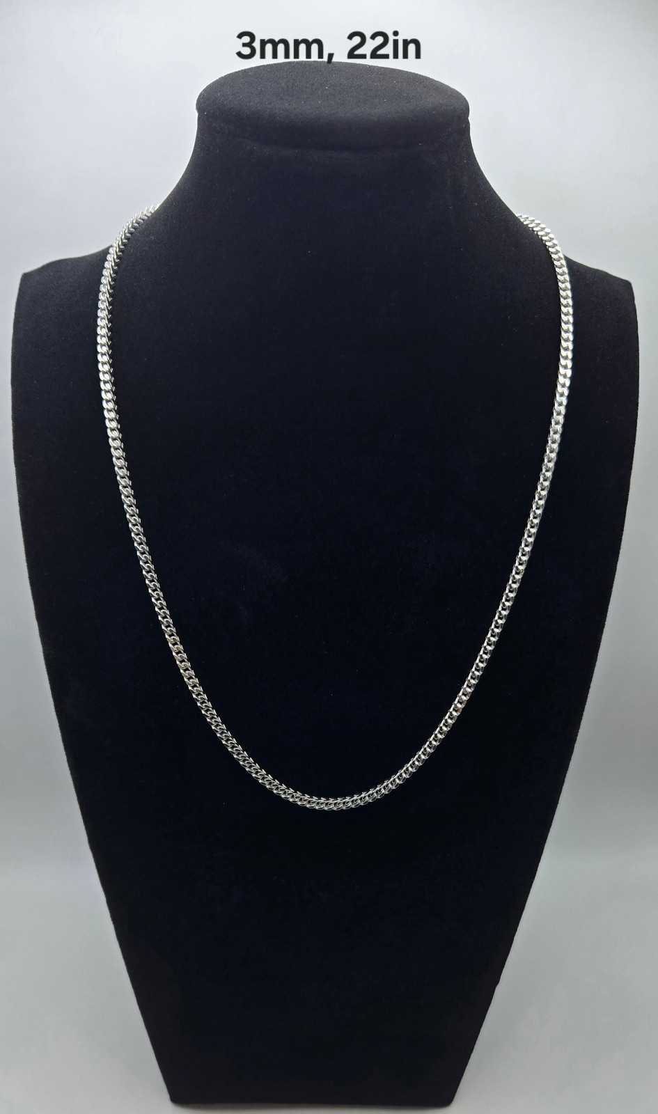 Real Franco Box Chain Necklaces RHODIUM, 2MM – 5MM, 925 Sterling Silver, Italy
