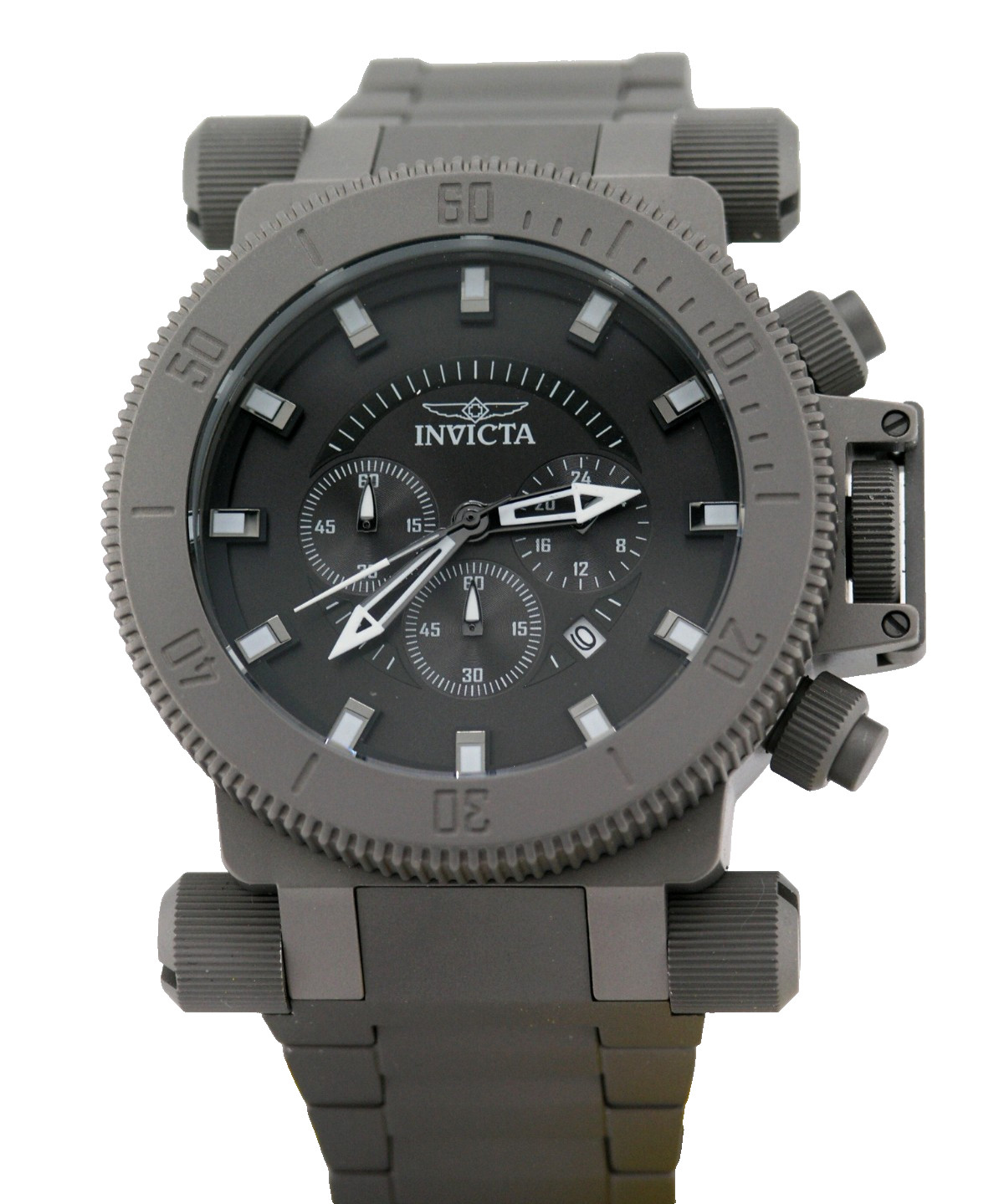 NEW INVICTA 48221 COALITION FORCES ALL TITANIUM BLACK CHRONOGRAPH WATCH 51MM