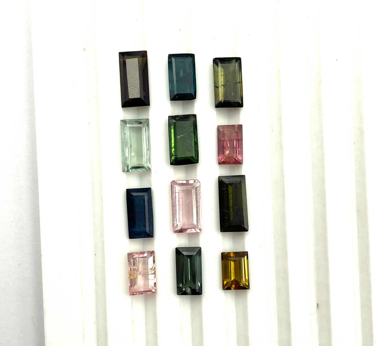 Natural Multi Tourmaline Baguette Cut Loose Gemstone Lot 5 Pcs 5*7-5*10 MM 6 CT
