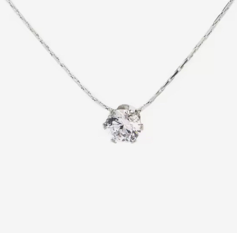 Solitaire Necklace Stainless Steel 40cm Minimalist Clavicle Dainty