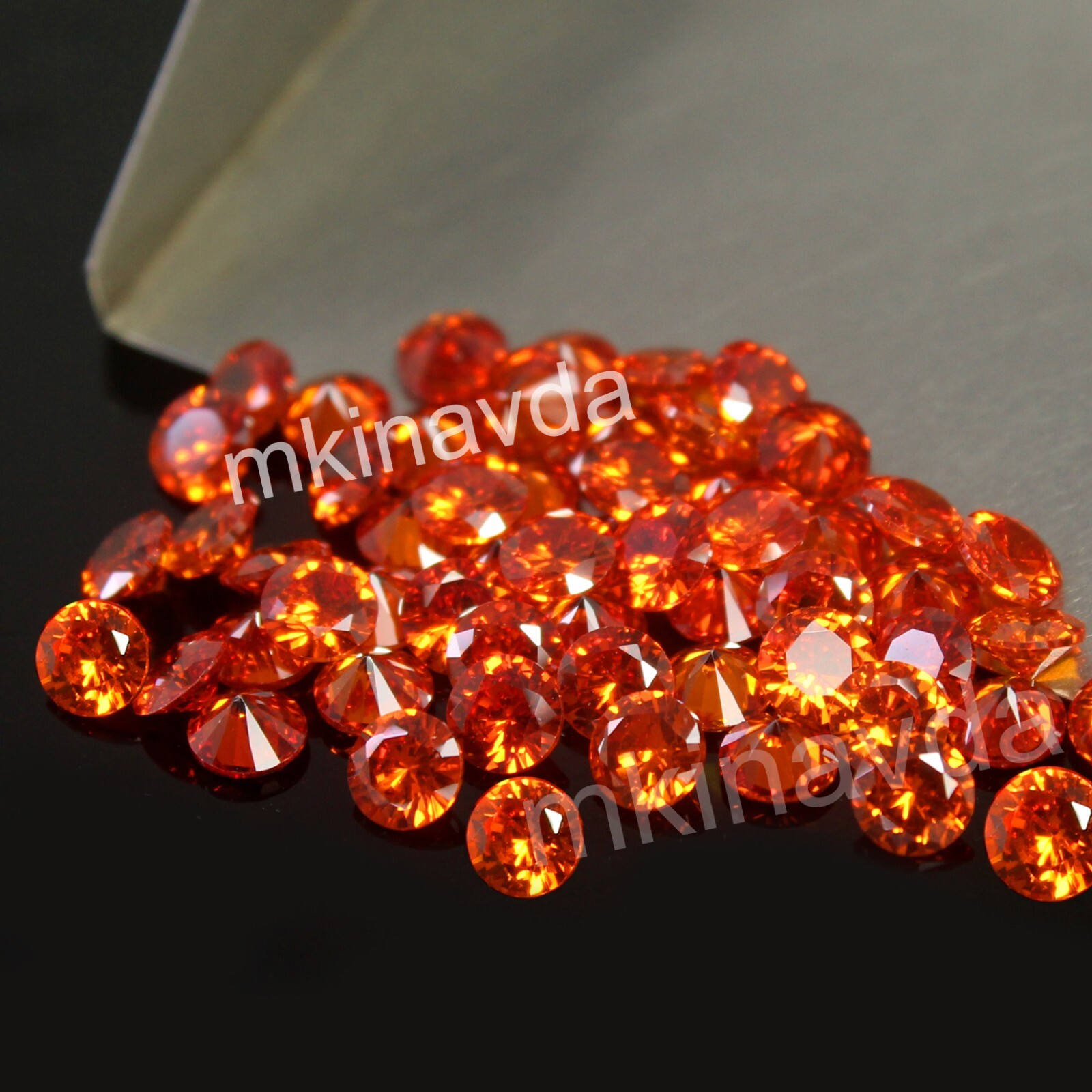 1000 Pcs Lot Natural Padparadscha Sapphire 0.80 MM Round Certified Gemstone AAA+
