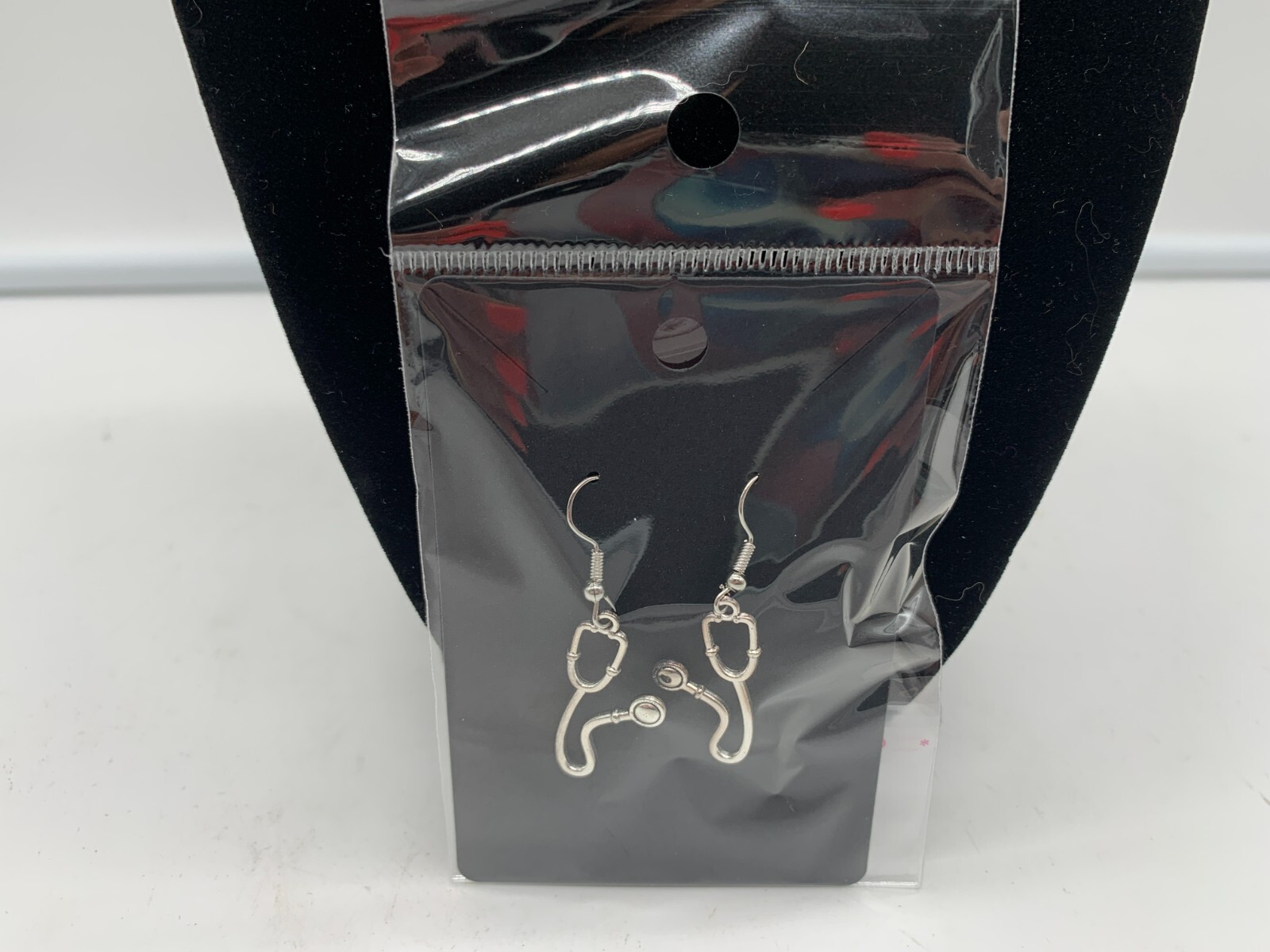 Metal Silver Stethoscope Dangle Earring Set DD01B10121