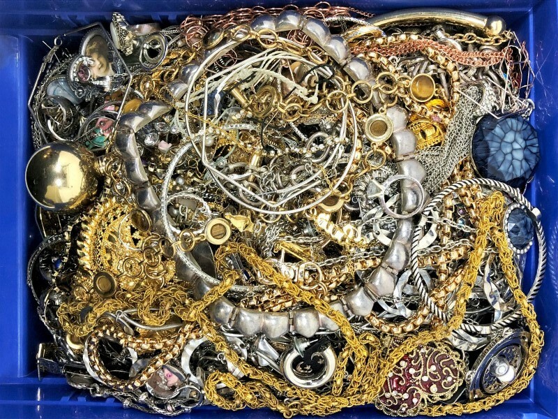 3 Lbs Pound Unsorted Huge Lot Jewelry Vintage New Junk w/ Wear Resell Tangled In
