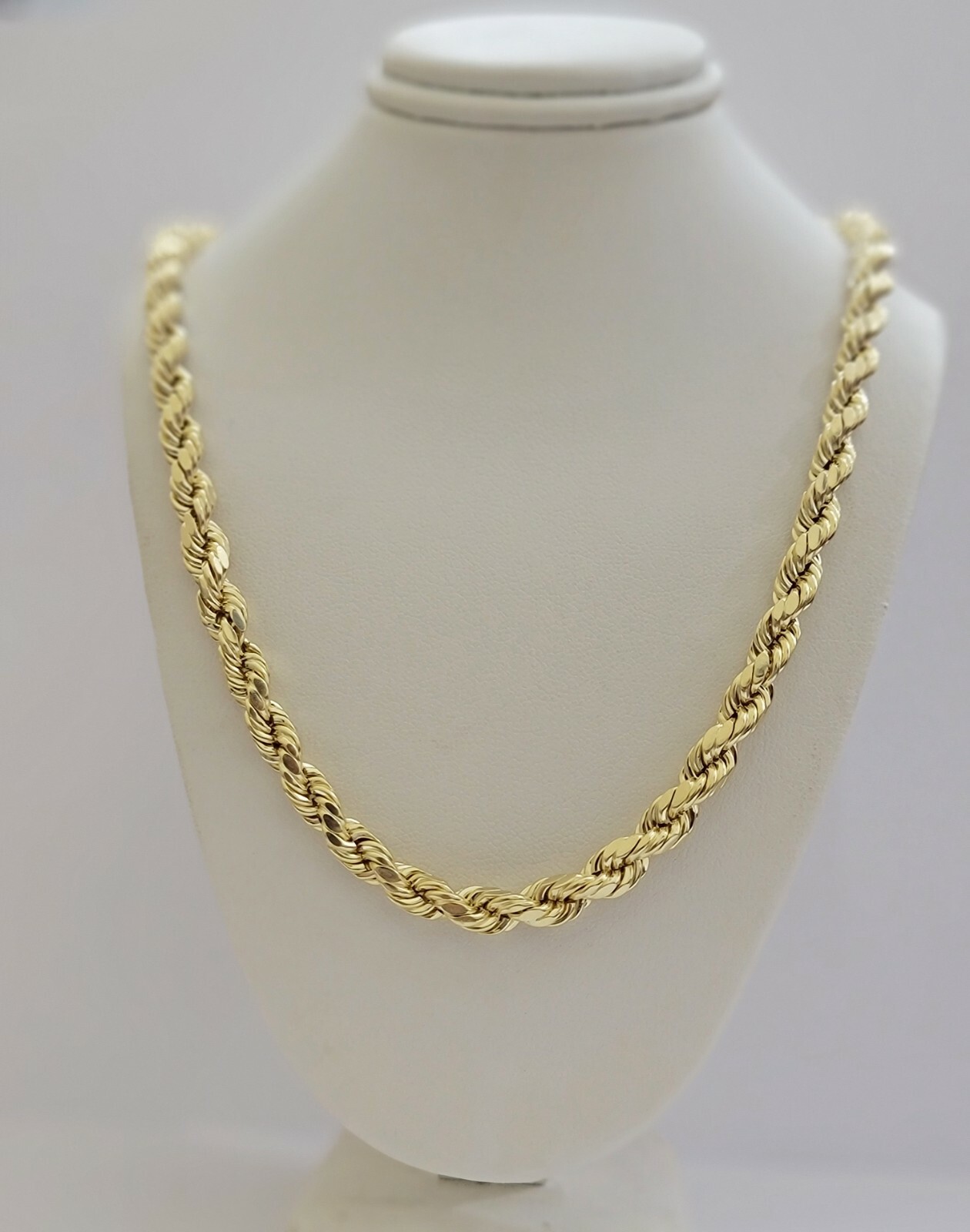 10k Yellow Gold Rope Chain Necklace 18″-30″ Men Women 4mm-10mm Real Gold Sale