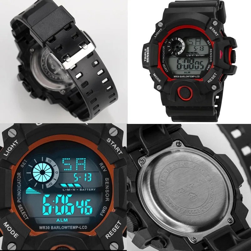 Men Waterproof Digital Sports Watch Military Tactical LED Backlight Wristwatch