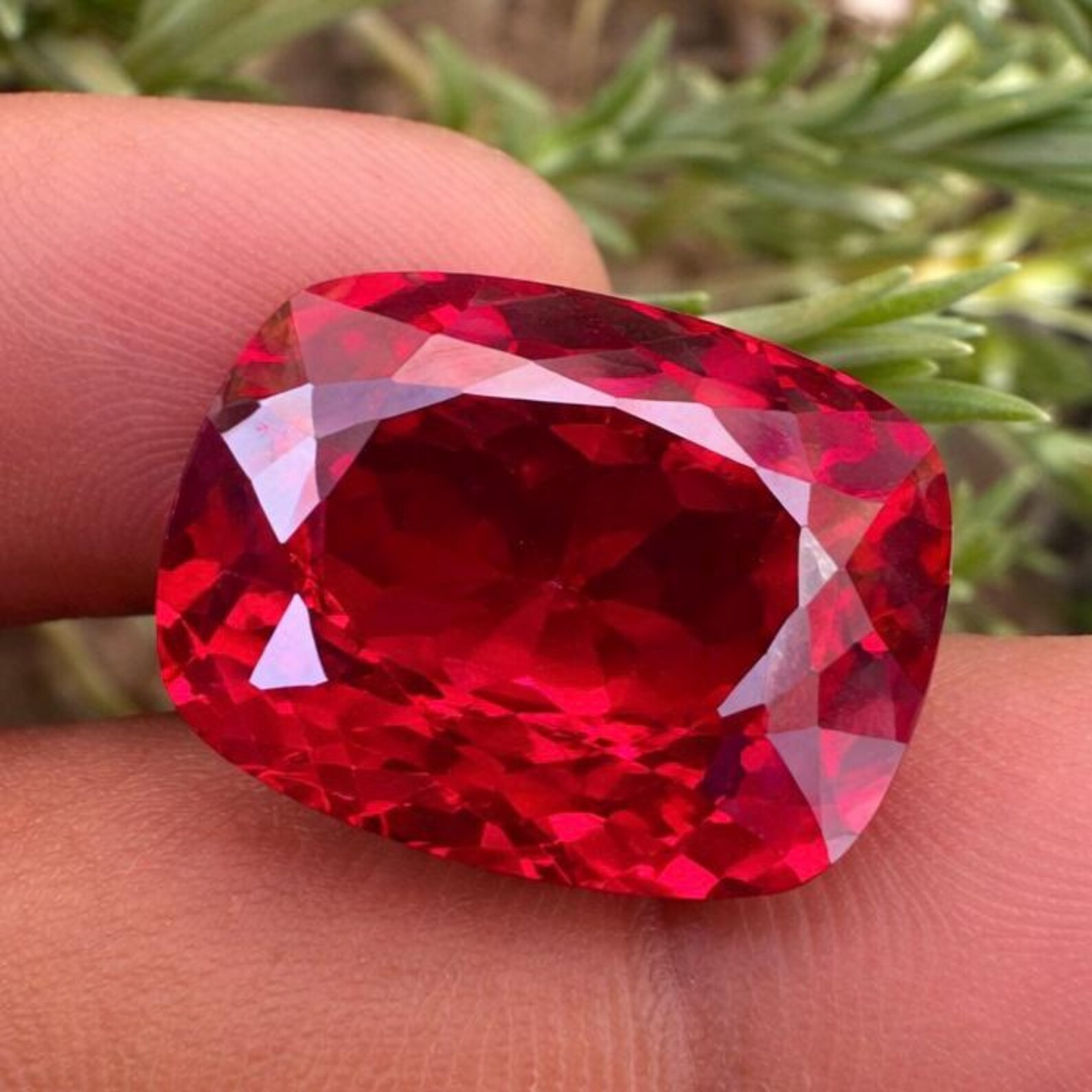 GIE Certified 41.08 Ct Flawless Natural Red Ruby Cushion Cut Loose Gemstone A+