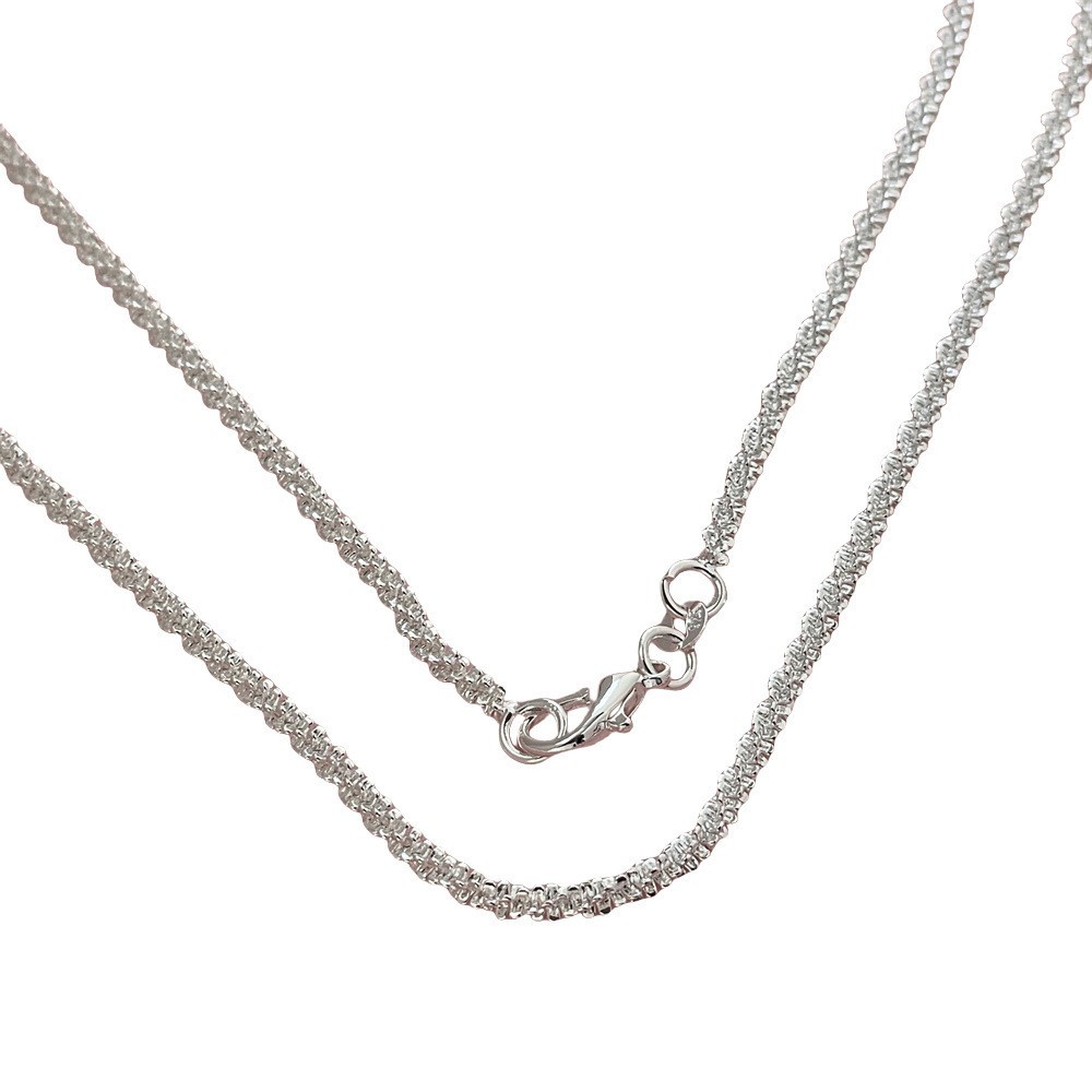 Mens Womens 925 Sterling Silver Diamond Cut Sparkle Rope Chain Necklace #N274