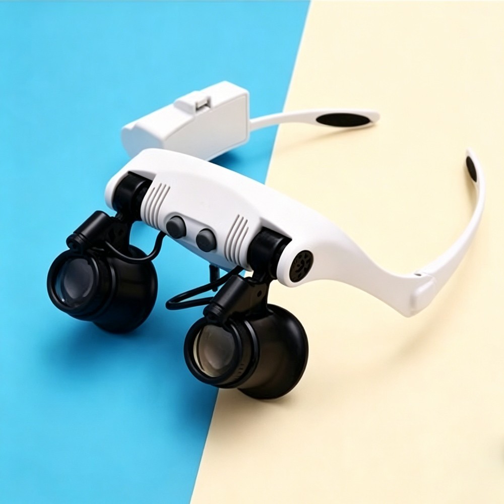 Magnifying Glass LED Light Lamp Visor Head Loupe Jeweler Headband Magnifier