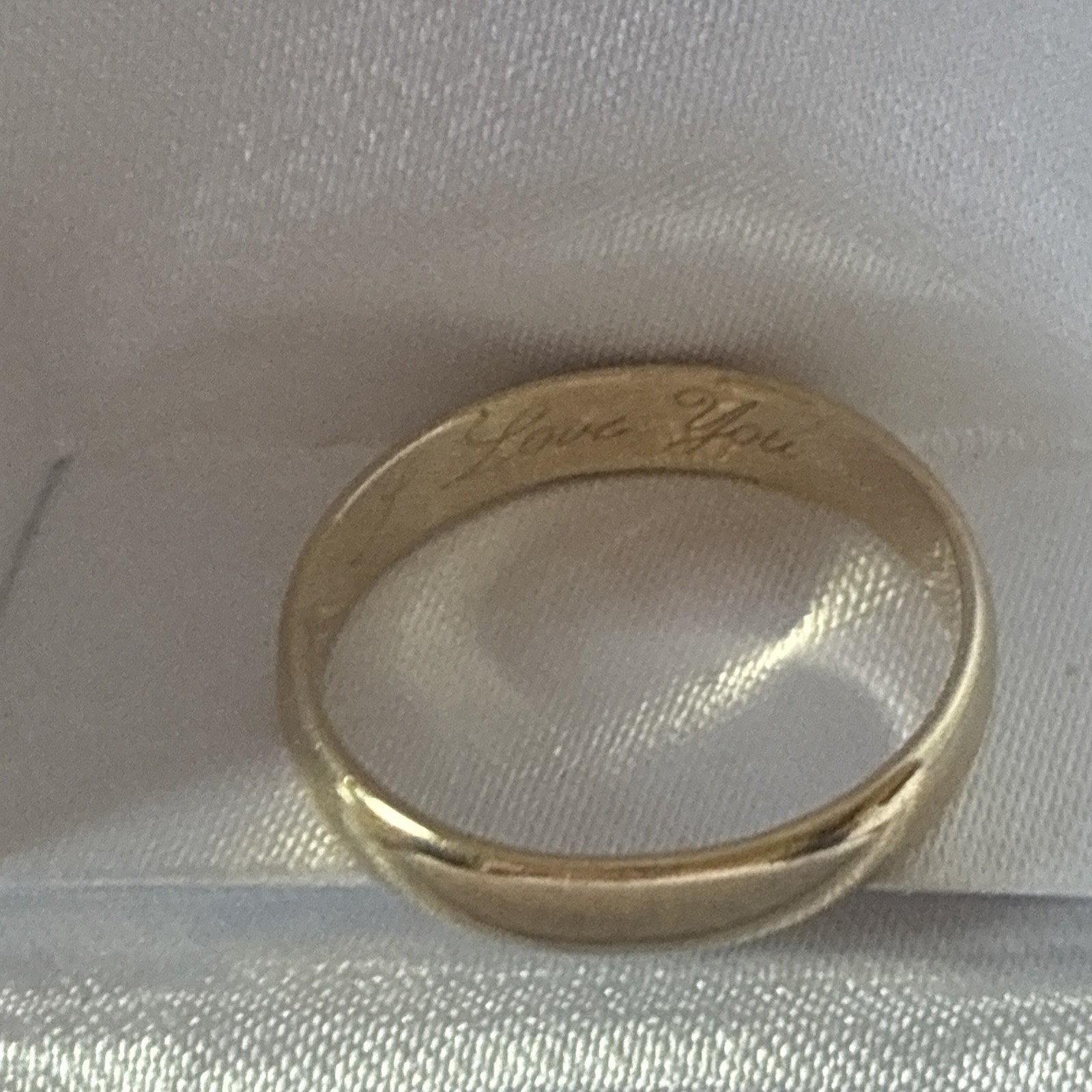 Vintage 9ct Gold Wedding Ring 9 Carat Yellow Gold Size P ” I Love You”