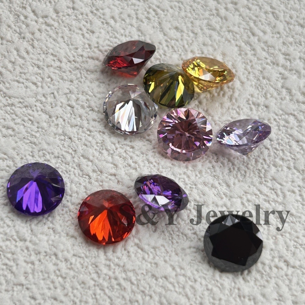 Multicolored Fancy Color Loose Zirconia Round 1000pcs 0.8-3.5mm for Rings