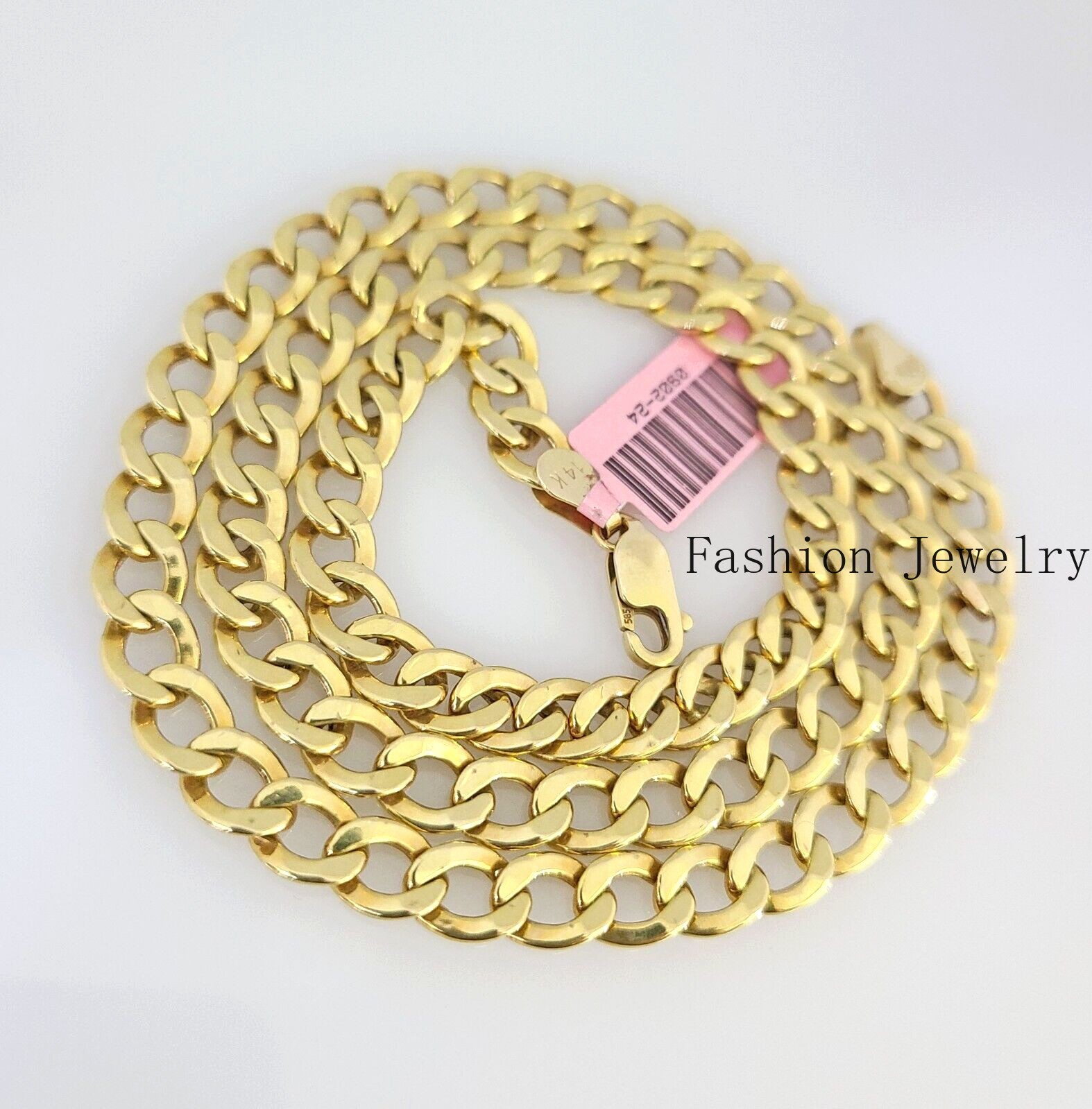 Real 14k Cuban Curb Link Chain 6mm Necklace 20″ Real Yellow Gold