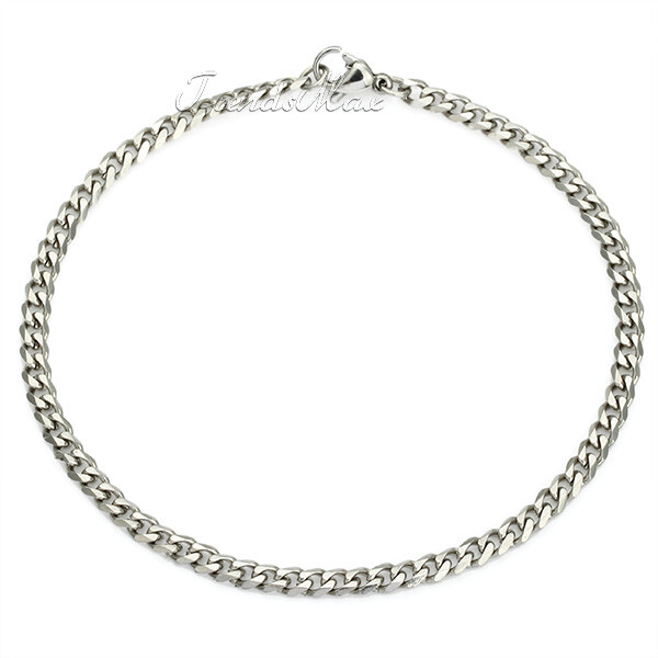 3MM Stainless Steel Curb Chain Anklet/Ankle Bracelet 8″ 9″ 10″ 11″