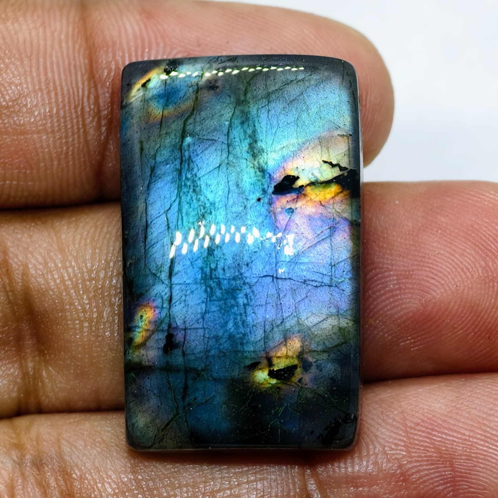 56 Cts Natural Labradorite Cabochon Gemstone 31×19.2×8.8 MM