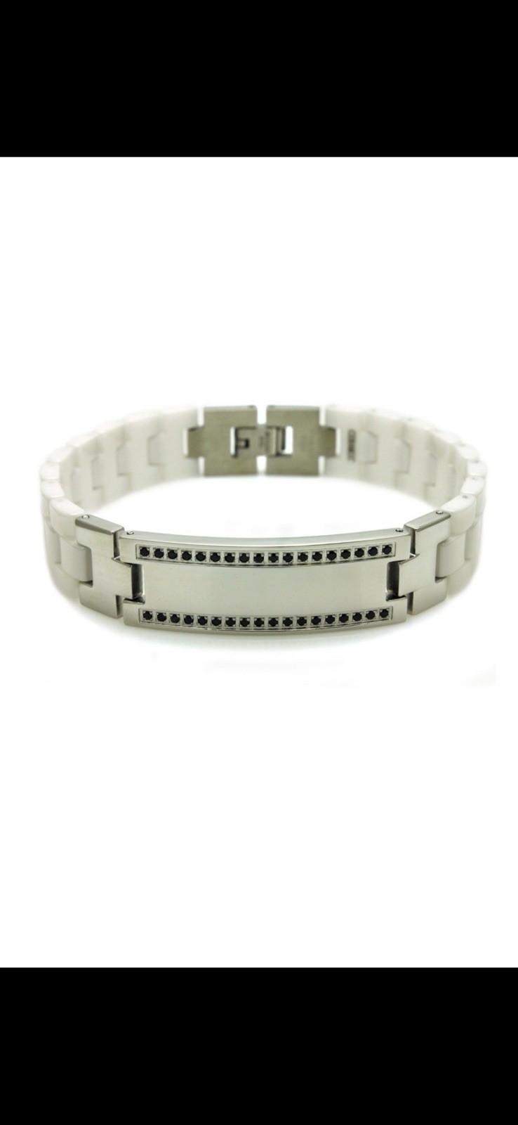HEAVY TUNGSTEN CARBIDE ONYX BRACELET – FREE SHIP / USA Seller / Free Gift!!!
