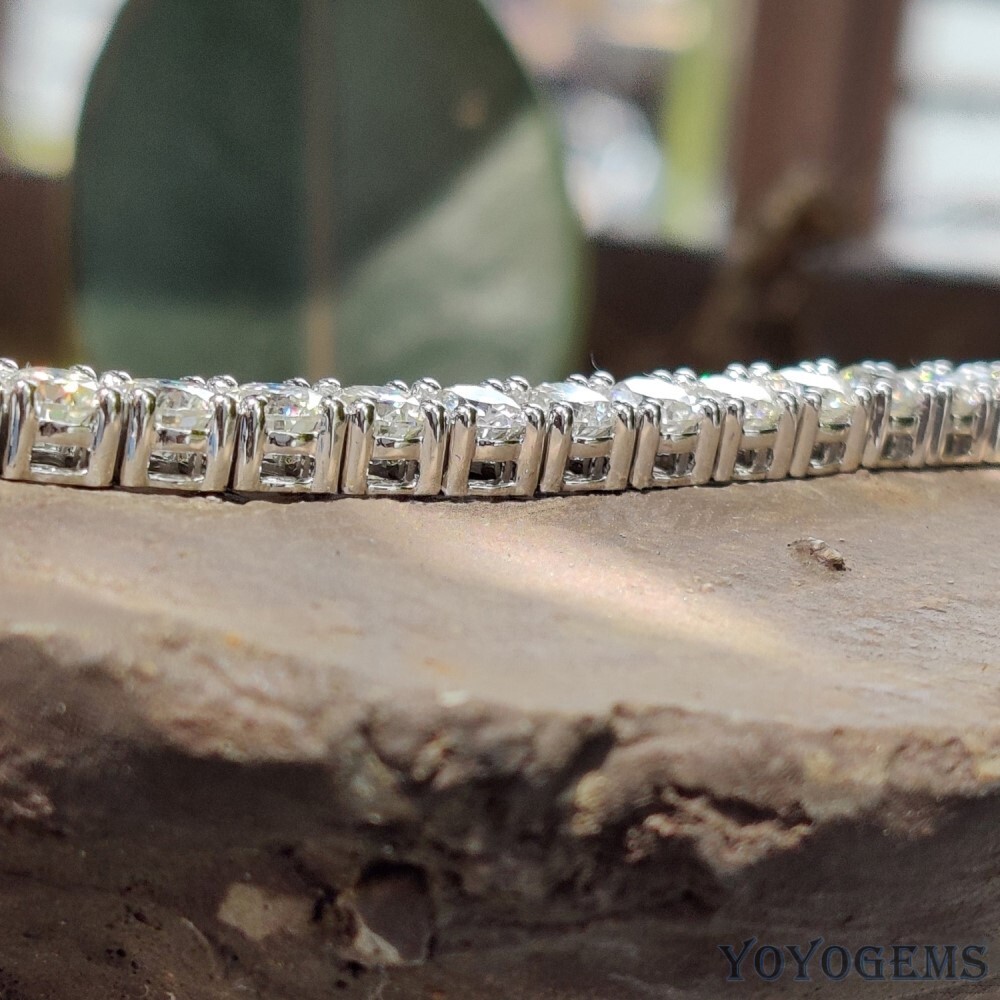 7′ Inch Long Tennis Wedding Bracelet 7.00 Carat Round Cut Solid 14K White Gold