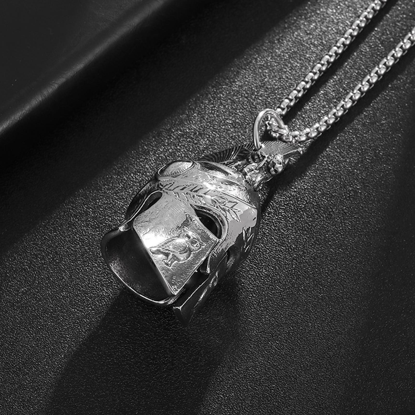 Good Luck Guardian Motorcycle Bell 3D Stainless Steel Pendant W/ Clear Sound