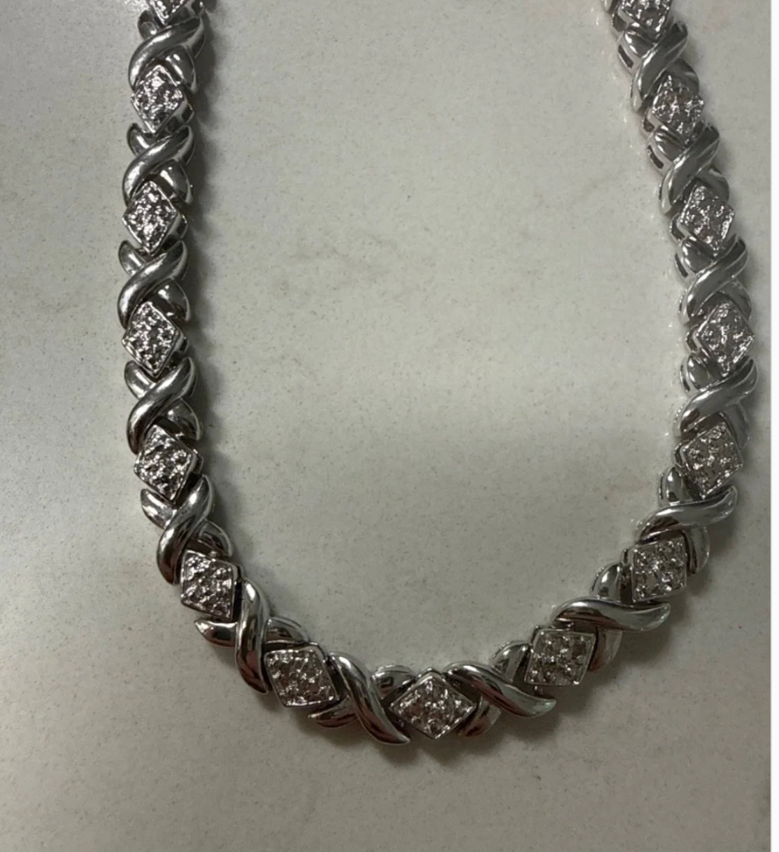 X and O Sterling Silver Necklace
