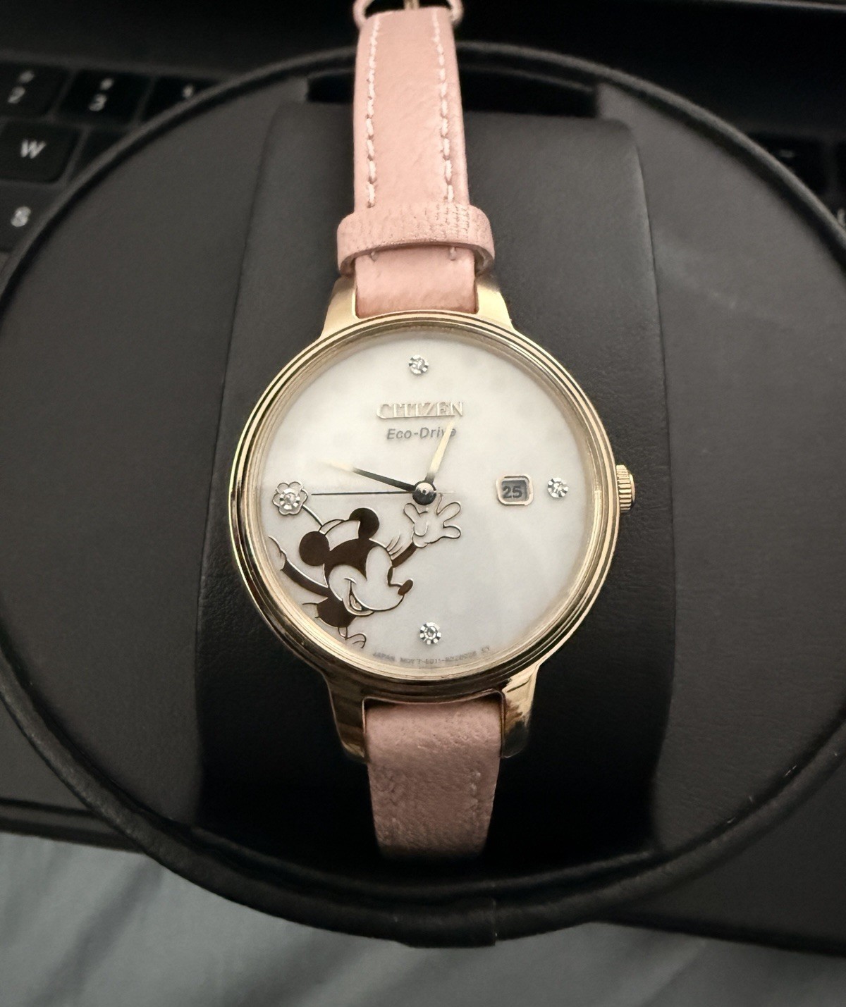 Citizen Disney Eco-Drive Minnie Mouse Womens Watch Pink Date EW2448 With Box