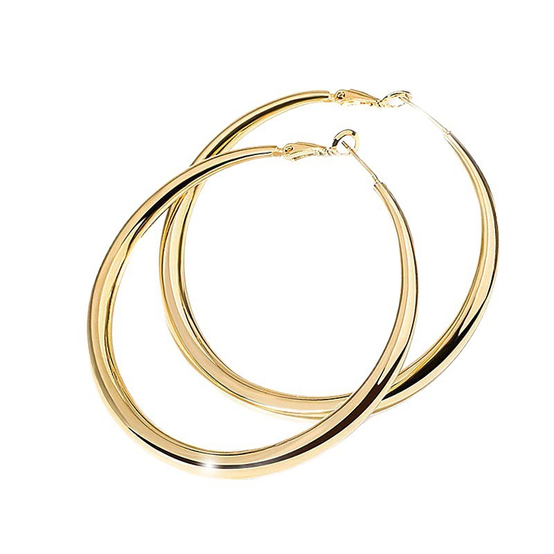 Fashion Metal Big Circle Hoop Earrings for Women C-Shaped Earrings Jewelry Gift