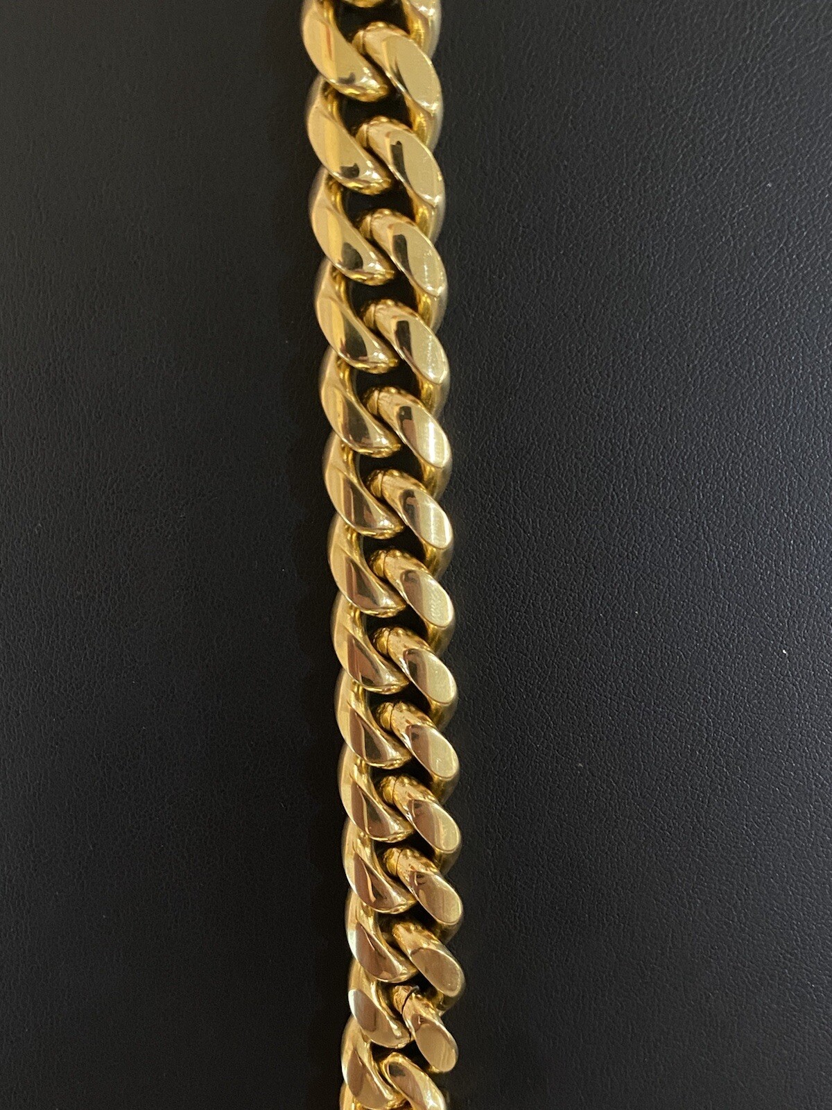 Miami Cuban Link Bracelet 18k Gold Vermeil Stainless Mens Hip Hop 14mm Box Clasp