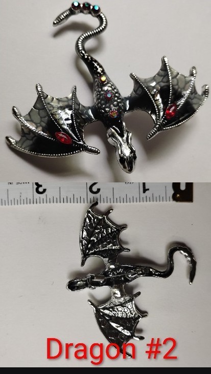 Enamel Rinestone Dragon Brooches | Colorful Mythical Animal Jewelry Pins