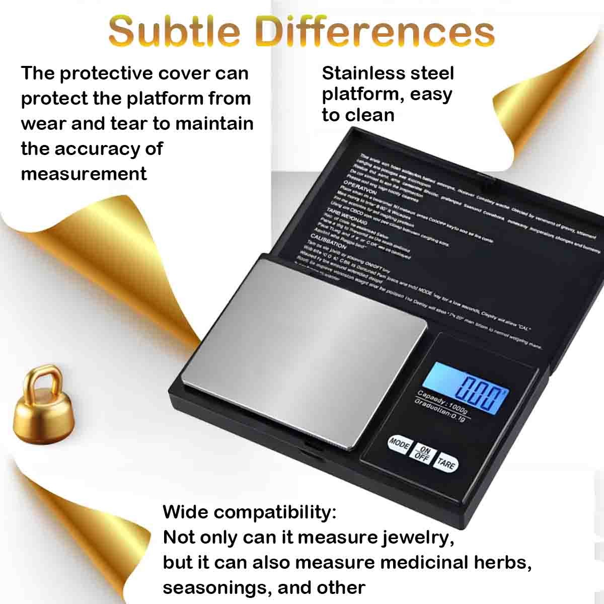 1000g x 0.1g Digital Pocket Scale 0.1g Precision Jewelry Scale with Hard Case