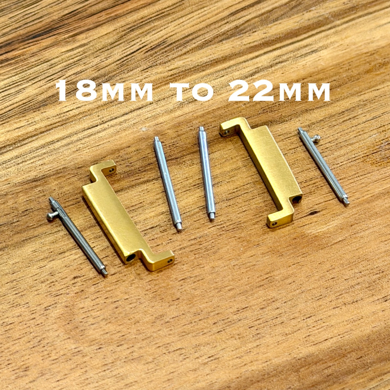 18mm to 22mm Watch Strap Adapter – Gold Lug Converters for Casio AE-1200WH