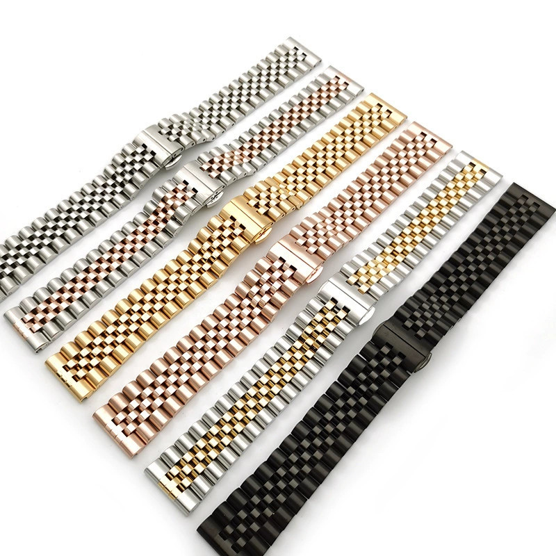 Jubilee 12mm-24mm Wristwatch Strap Metal Bracelet Stainless Steel Watch Band