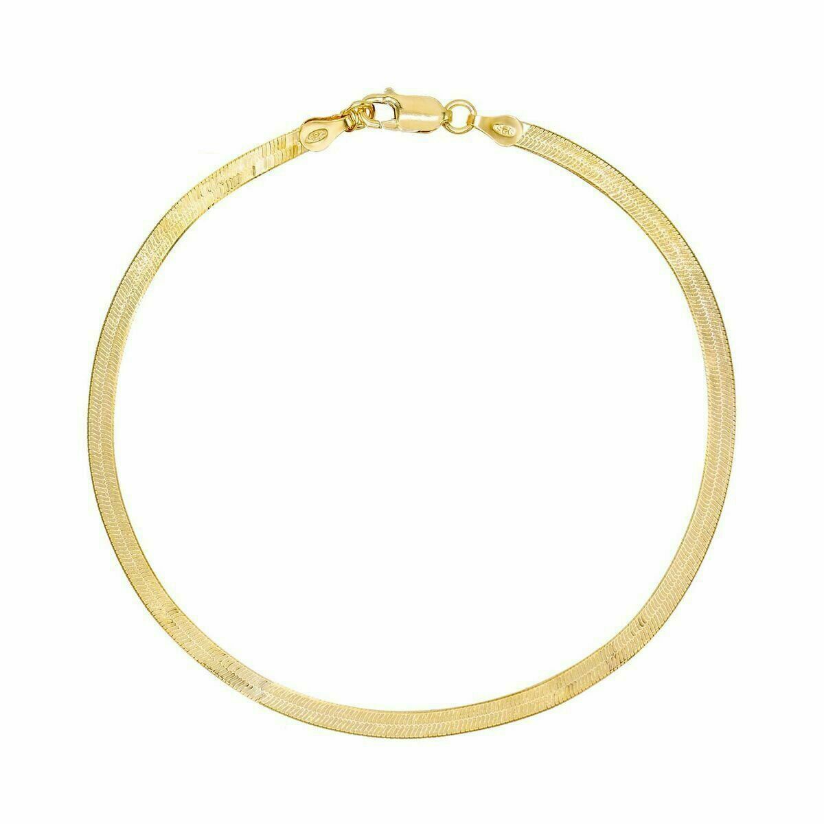 2.5MM Solid 925 Sterling Silver Italian Gold Herringbone Anklet Chain 9″ or 10″