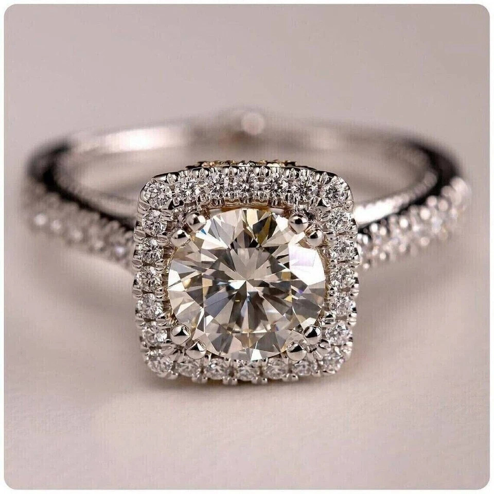 3.25Ct VVS1 Round Cut Lab Created Diamond Anniversary 14K White Gold Finish Ring