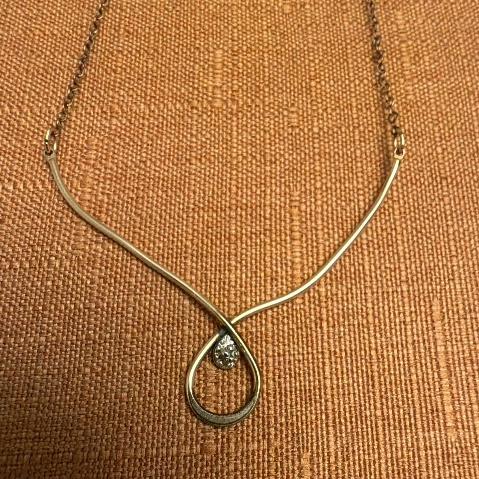 1/20 14K Yellow Gold Teardrop Pendant Necklace, Cable Chain