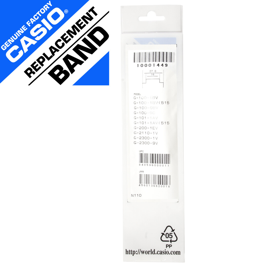 Casio Genuine Band 10001449 G100-1BV G200-1EV G2110-1V G2300-1V G2400-1V GW2310