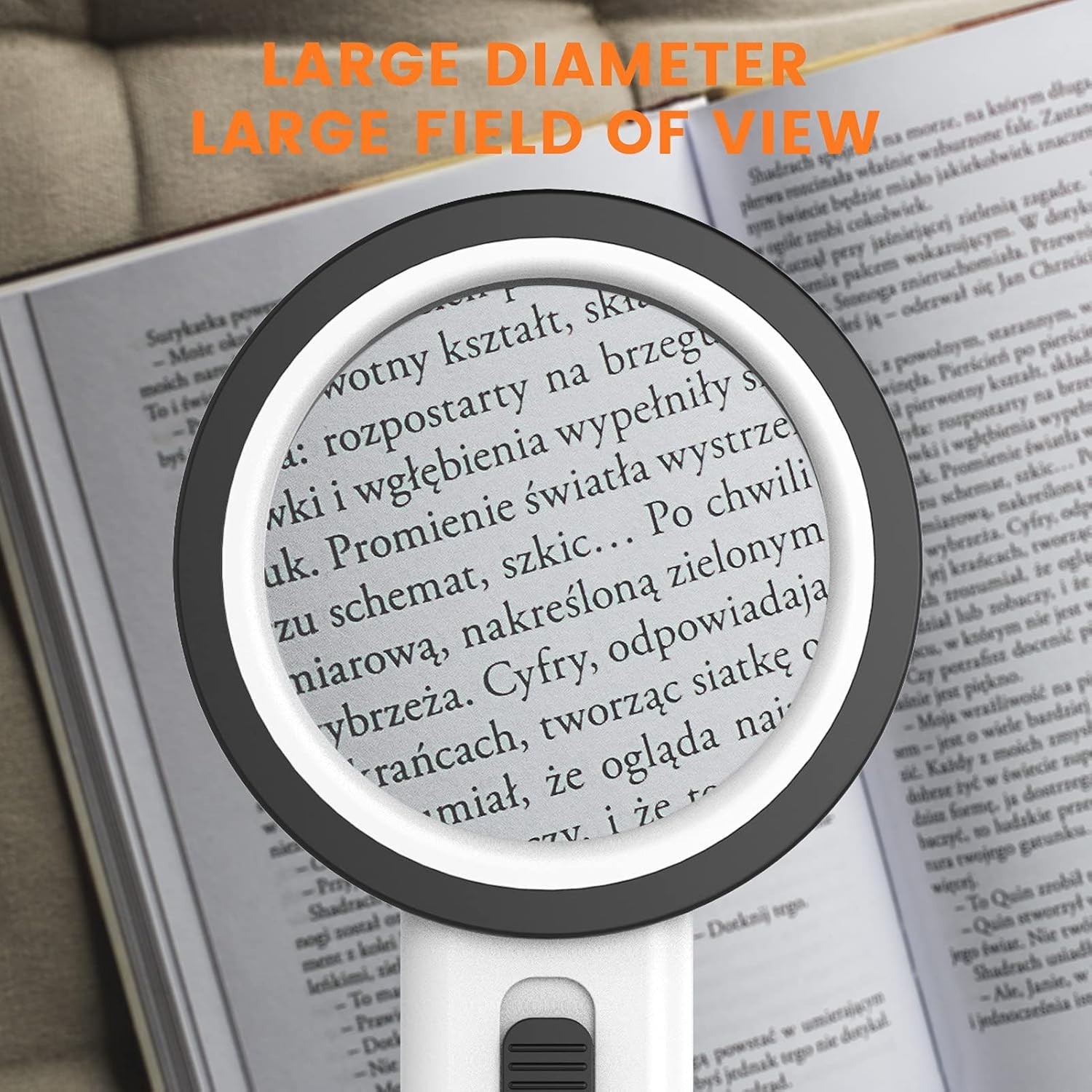 Magnifying Glass with Light, Double-Layer Glass Lens Handheld Large Magnifyin…