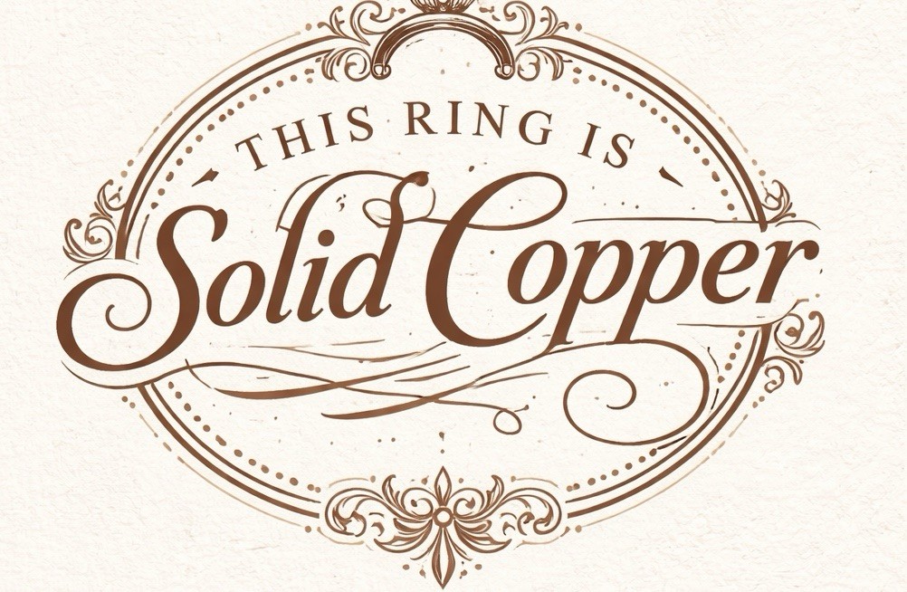 Solid Copper Snake Ring #CR563. Available in sizes 7 thru 10.