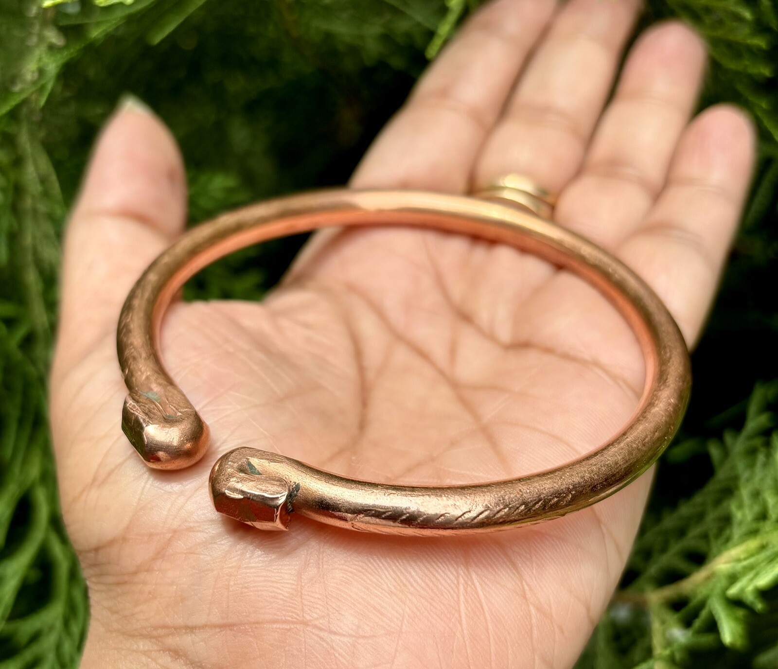 1Pc Pure Copper Mens Healing Bangle, Cuff, Bracelet, Jewelry, Spiritual, 57 gram
