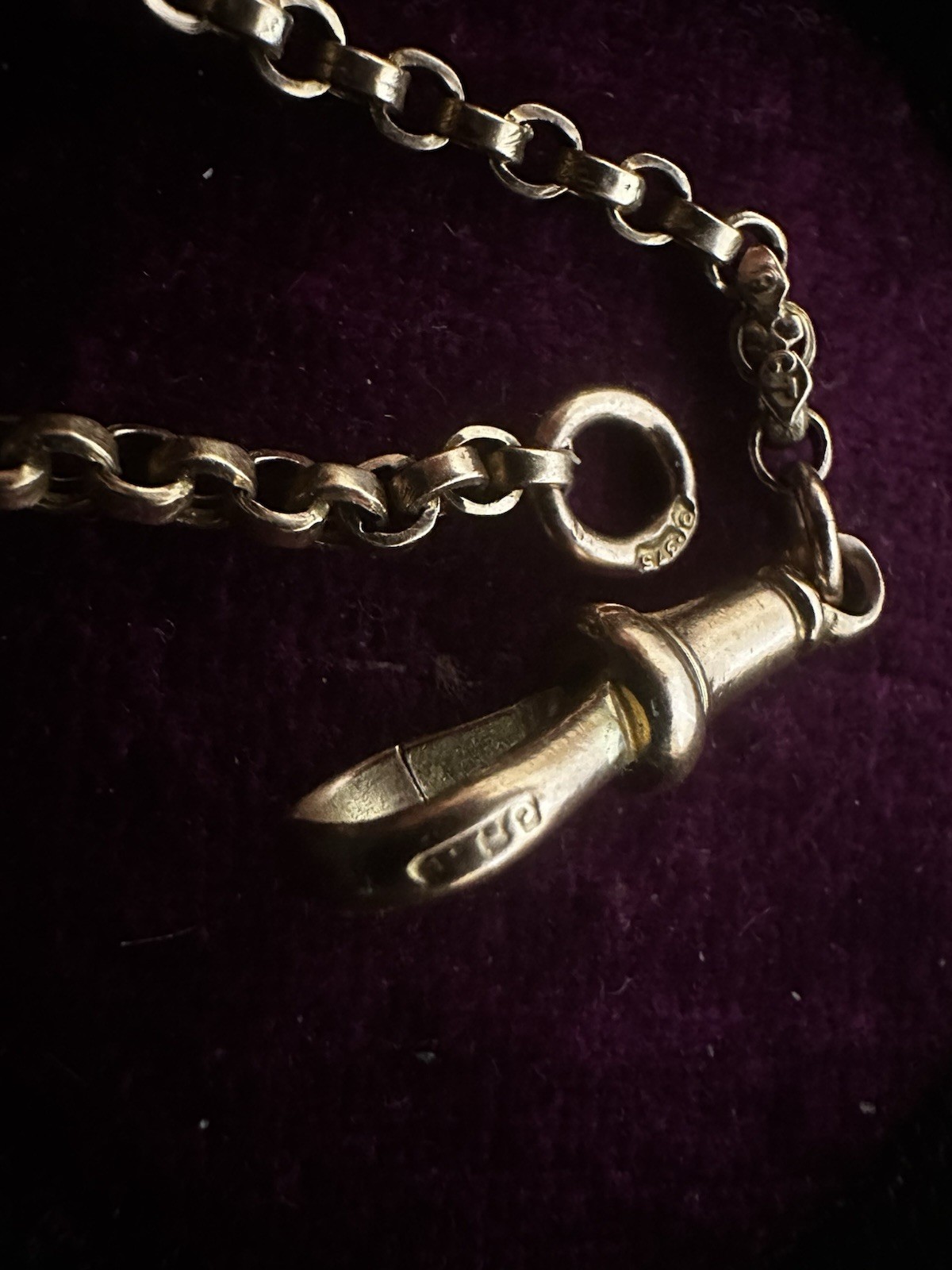 RARE Antique Victorian 9ct Gold Belcher/ Rolo Chain | Dog Clip | 19” | 8.69g