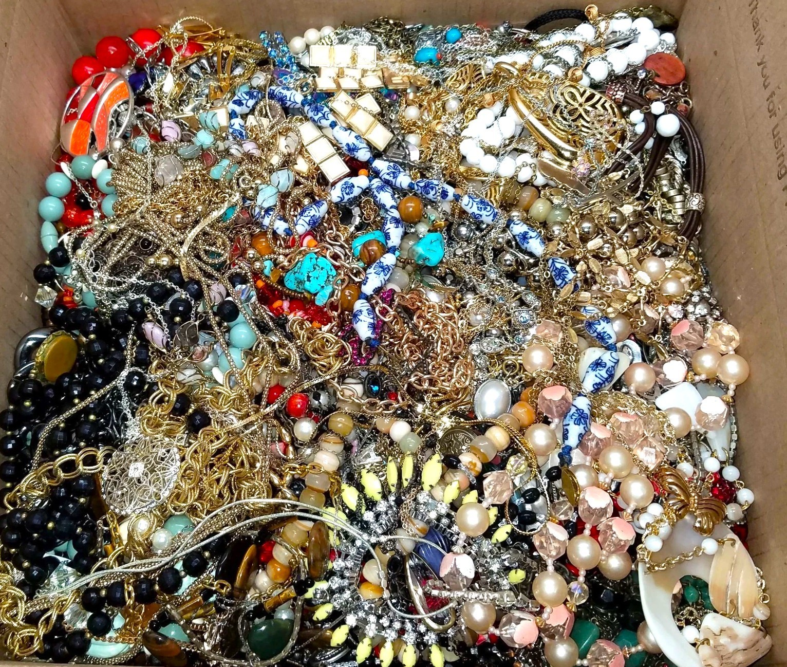 Tangled Unsearched Huge Jewelry Lot VTG Vintage & Mod Junk & Good Mix Resell Fun