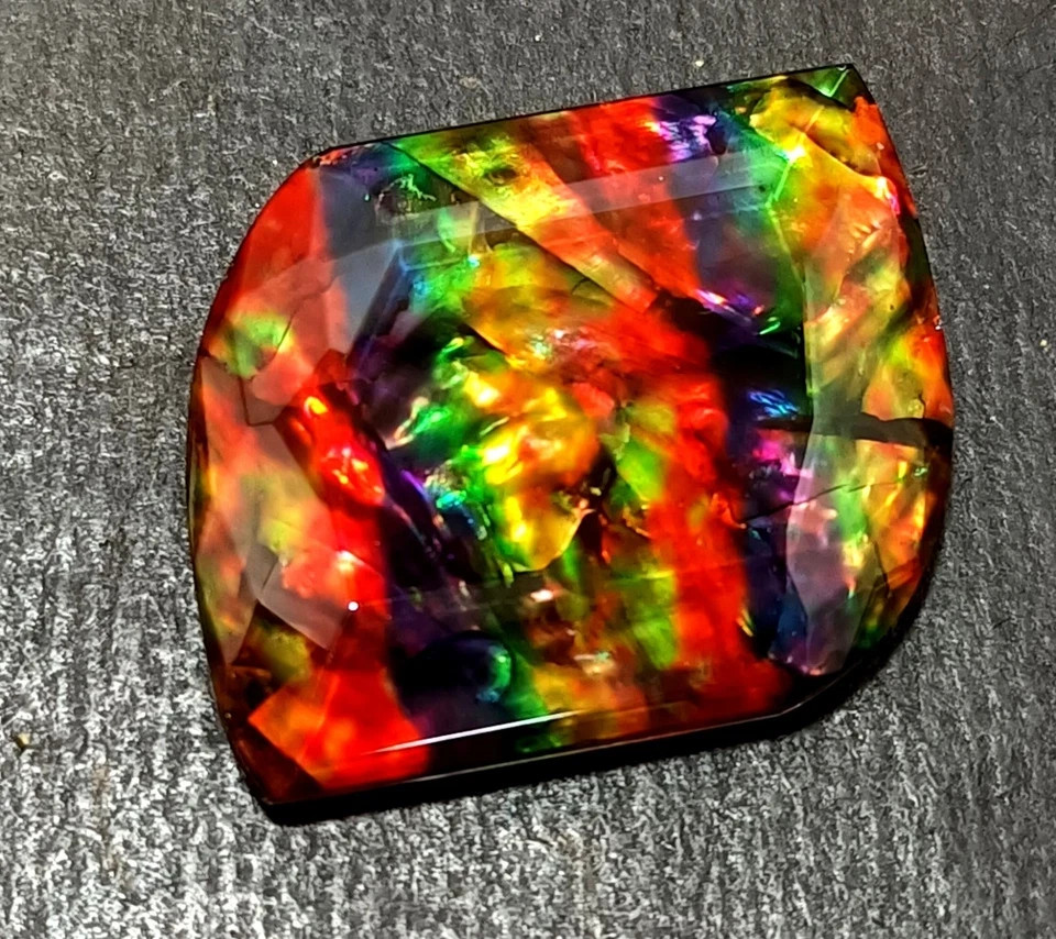 60 Ct Natural Ammolite Fancy Opal-Like Organic Doublet Rare Loose GEMSTONE