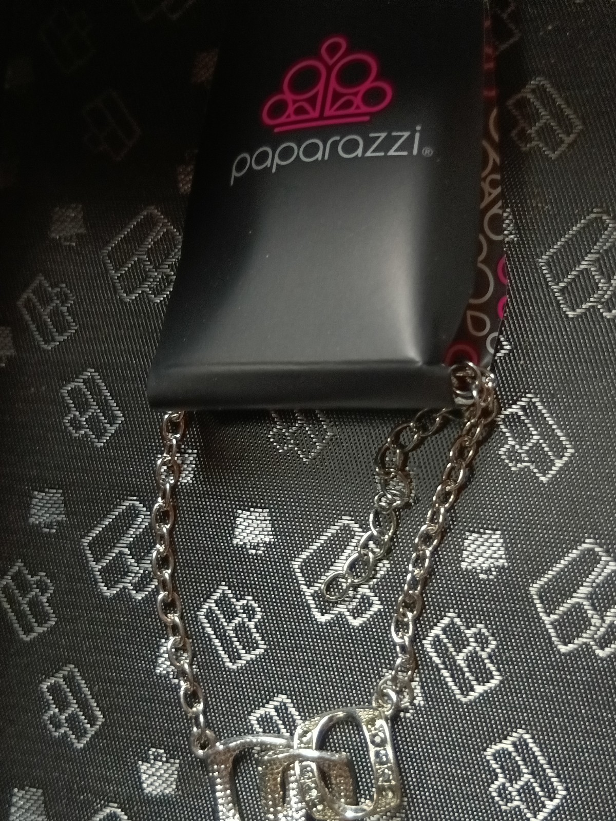 Paparazzi Silver Tone Cable Chain Necklace w/ Clear Rhinestone Charm Pendant