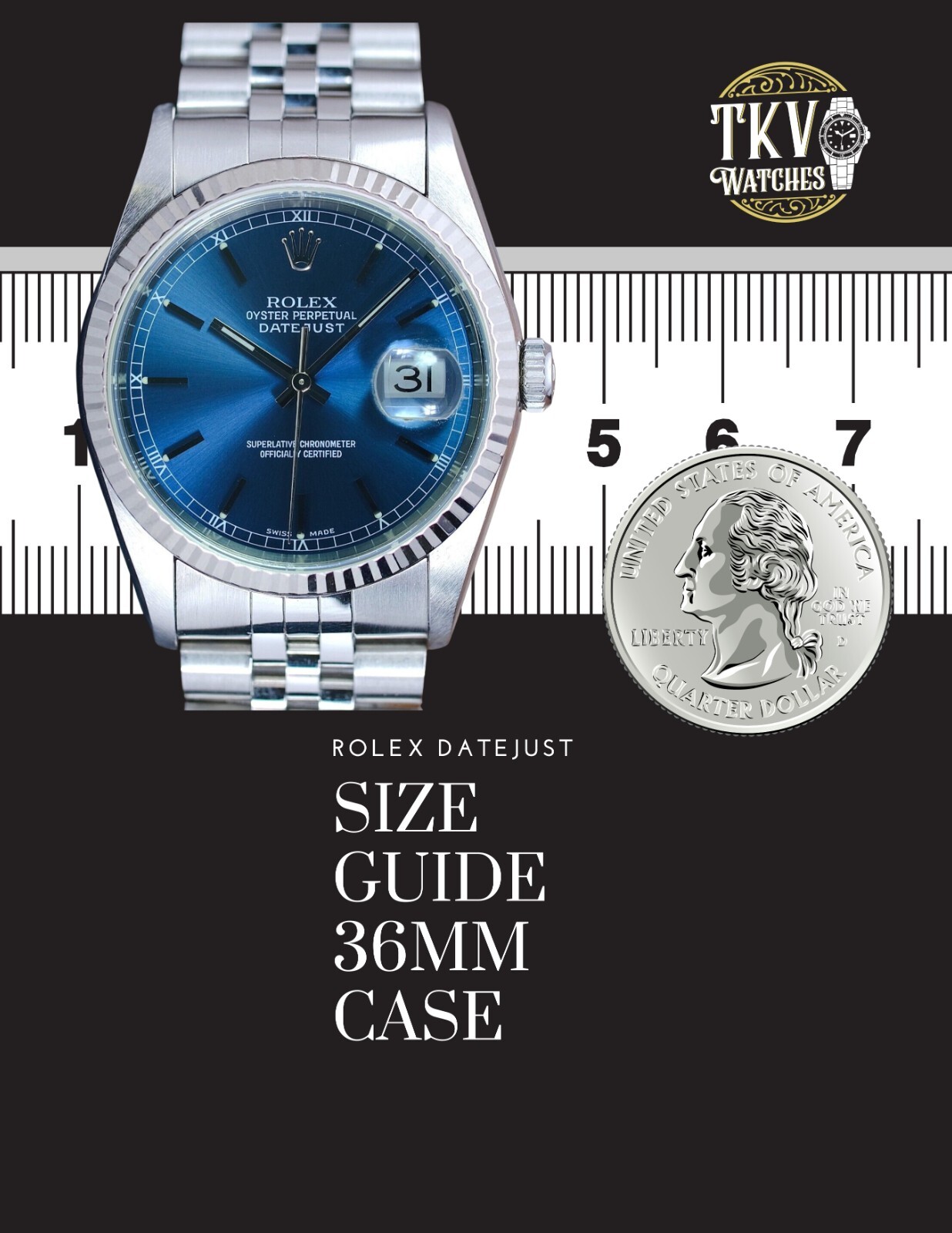 MENS ROLEX DATEJUST WATCH STEEL BLUE DIAMOND DIAL FLUTED BEZEL 36MM AUTOMATIC
