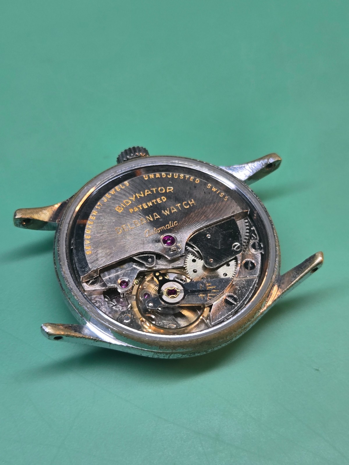Vintage Delbana – SERVICED – Automatic 17J Bidynator Swiss Watch, New crystal