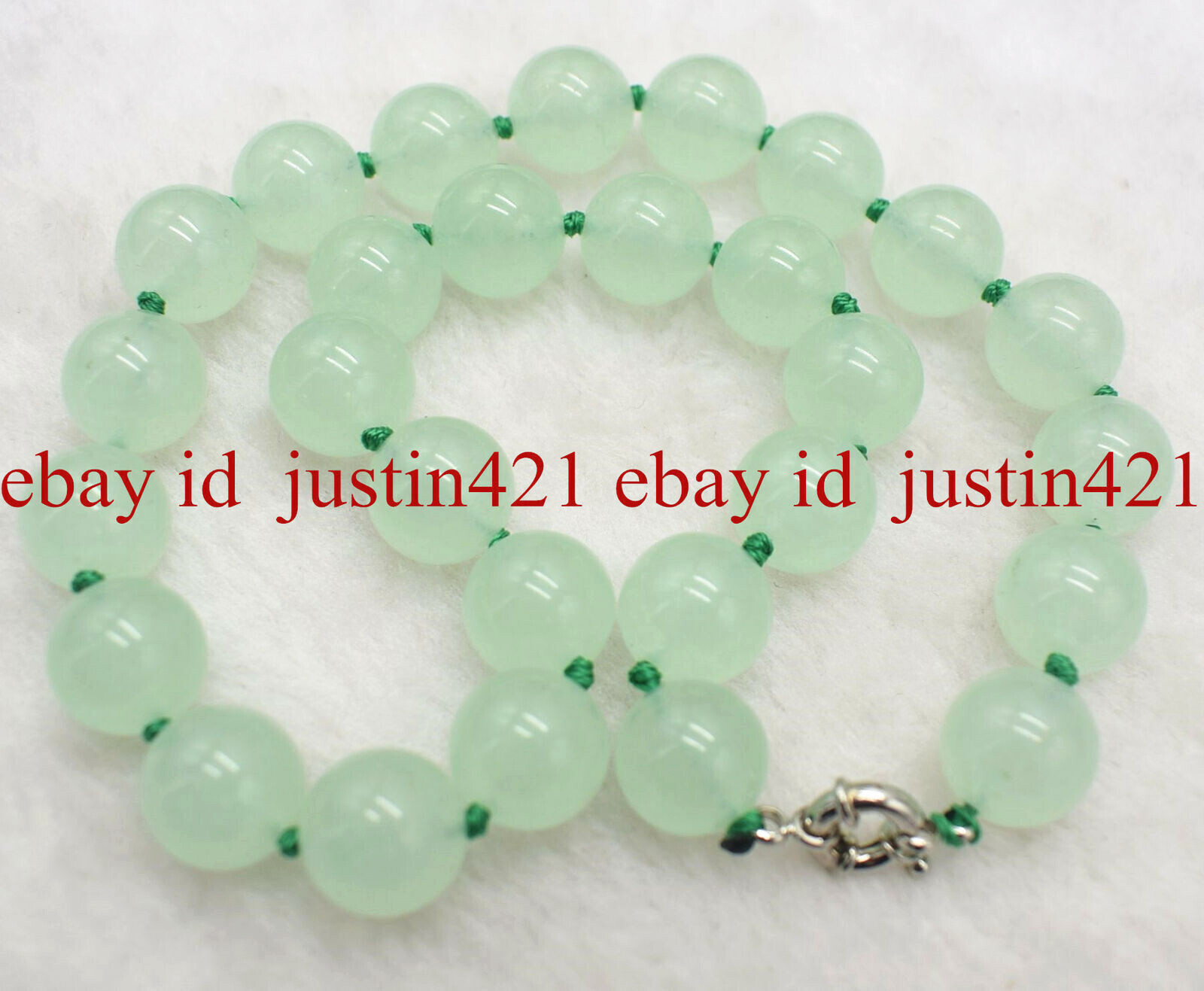 Huge 14mm Natural Light Green Jade Round Gemstone Beads Necklace 16-100″ AAA+
