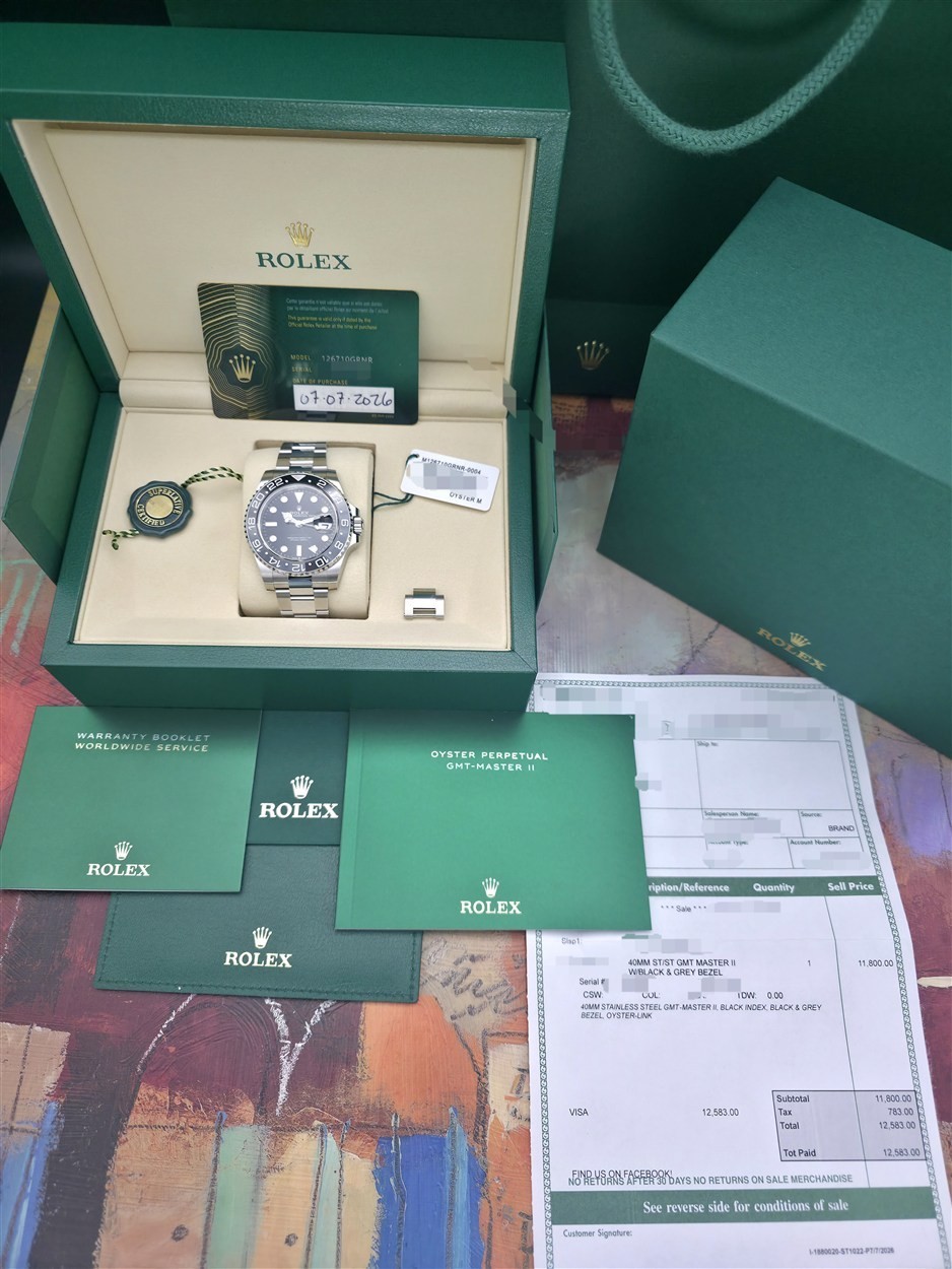 NEW July 7, 2026 Rolex GMT-Master II 126710GRNR Bruce Wayne Oyster Bracelet